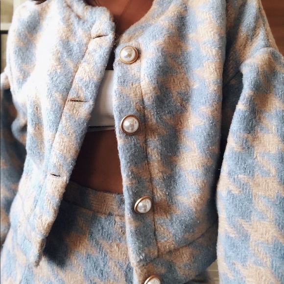 Fawcett 2 Piece Tweed Houndstooth Skirt Set - Picture 4 of 7